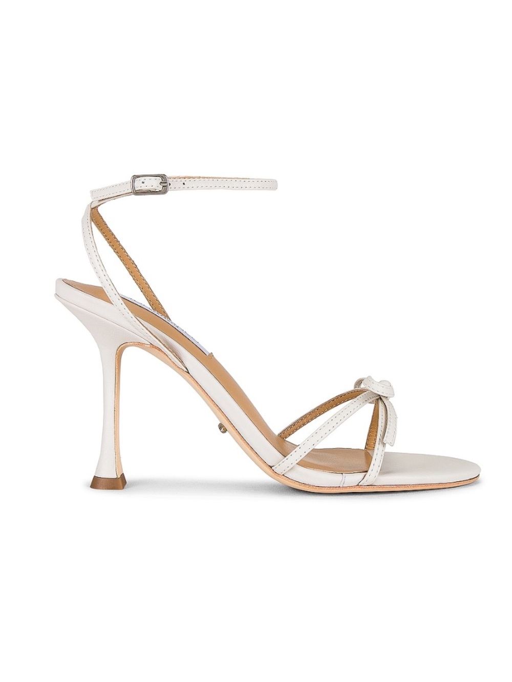 Tony Bianco Dove Nappa White Ankle-Strap Stiletto